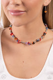 Paparazzi Carved Confidence - Multi  Colored Stones Necklace