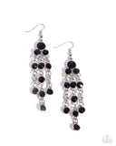 Paparazzi Cascading Clarity - Black Earrings
