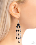 Paparazzi Cascading Clarity - Black Earrings