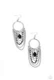 Paparazzi Cascading Clash - Black Earrings