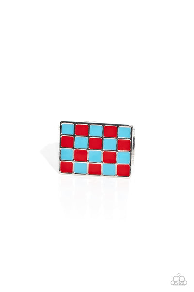 Paparazzi Checkerboard Craze - Red Ring