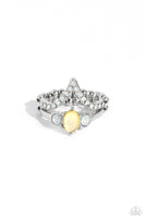 Paparazzi Chevron Celebrity - Yellow Oval-Cut Gem Ring