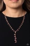 Paparazzi Chiseled Catwalk - Copper Reflective Gems Necklace
