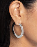 Paparazzi Circling Chariot - Silver Hoops Earrings