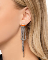 Paparazzi Classy Curves - Orange Earrings