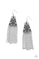 Paparazzi Cleopatras Allure - Silver Gray Beads Earrings