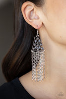 Paparazzi Cleopatras Allure - Silver Gray Beads Earrings