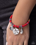 Paparazzi Coastal Condition- Red Bracelet