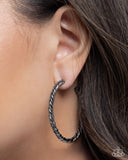 Paparazzi Coiled Class- Black Hoops Earrings