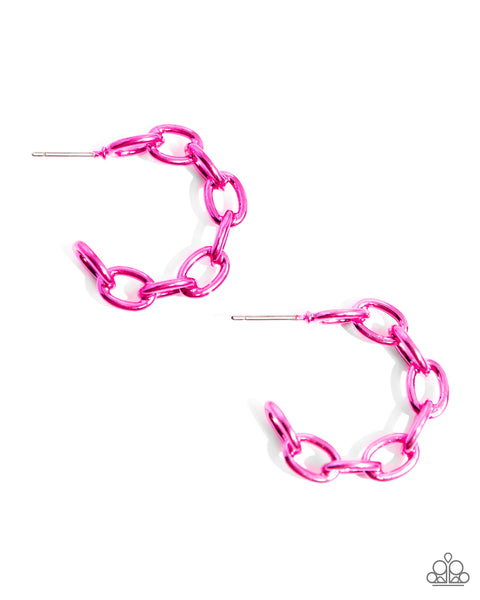 Paparazzi Colorful Cameo - Pink hoops