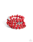Paparazzi Colorful Charade- Red Bracelet