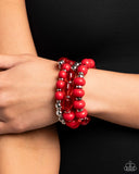 Paparazzi Colorful Charade- Red Bracelet