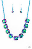 Paparazzi Combustible Command - Blue UV Shimmery Necklace