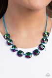 Paparazzi Combustible Command - Blue UV Shimmery Necklace