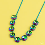 Paparazzi Combustible Command - Blue UV Shimmery Necklace