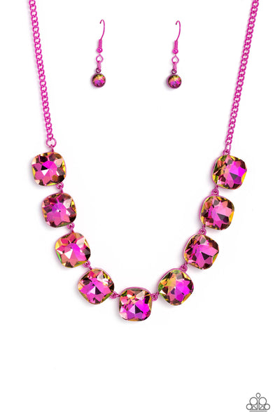 Paparazzi Combustible Command - Pink Necklace