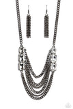 Paparazzi Come CHAIN or Shine - Black Industrial Emeral Cut Necklace