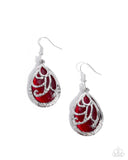 Paparazzi Compelling Color- Red Earrings