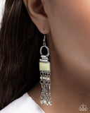 Paparazzi Complimentary Cascade- Green Earrings