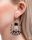 Paparazzi Concentric Conversation- Black Earrings