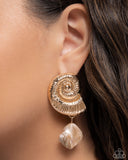 Paparazzi Conch Calypso- Gold Earrings