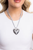 Paparazzi Confident Courtship - Silver Heart Necklace