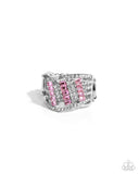 Paparazzi Confident Crisscross- Pink Ring
