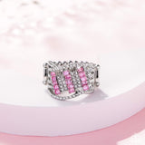 Paparazzi Confident Crisscross- Pink Ring