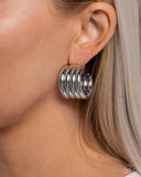 Paparaxzi Continuous Construction- Silver Earrings