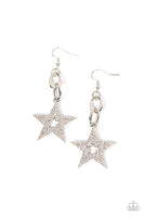 Paparazzi Cosmic Celebrity - White Star Earrings