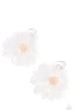 Paparazzi Cosmopolitan Chiffon - White Hoops Earrings