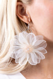 Paparazzi Cosmopolitan Chiffon - White Hoops Earrings