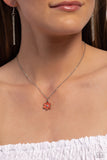 Paparazzi Cottage Retreat - Orange Burnt Sienna Finish Petals Necklace