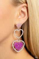 Paparazzi Couples Celebration - Pink Heart Earrings