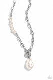 Paparazzi Courting Cosmopolitan - White Lariat Clousure Necklace