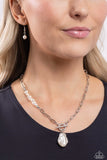 Paparazzi Courting Cosmopolitan - White Lariat Clousure Necklace