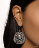 Paparazzi Cowboy Chaperone - Blue Hat Earrings
