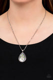 Paparazzi Cozy Cottage - Green Dainty and Opal Rhinestones Necklace