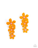 Paparazzi Crack of BLOOM- Orange Earrings