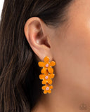 Paparazzi Crack of BLOOM- Orange Earrings