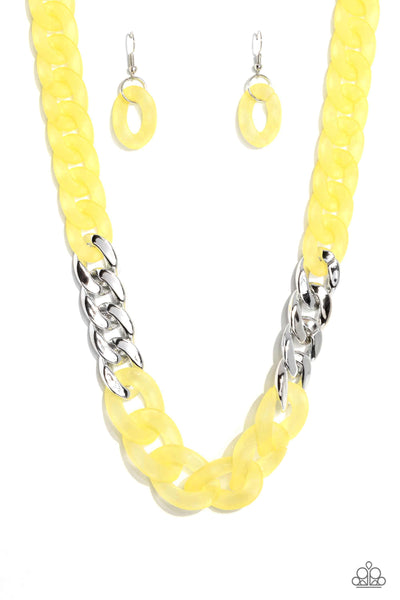 Paparazzi Curb Your Enthusiasm - Yellow Acrylic Necklace