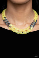 Paparazzi Curb Your Enthusiasm - Yellow Acrylic Necklace