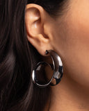 Paparazzi Curly Cadence - Black Hoops
