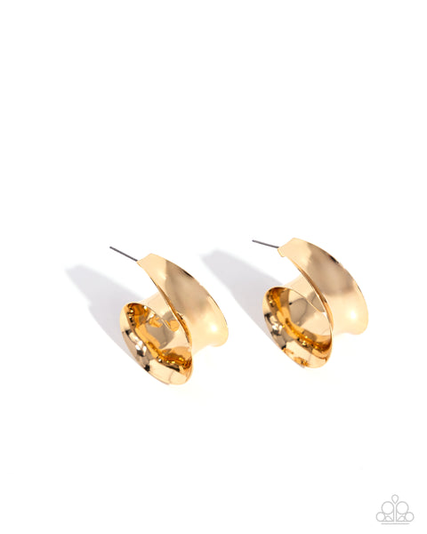 Paparazzi Curly Cadence - Gold Hoops