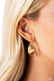 Paparazzi Curvy and Worthy - Gold Hoops Earrings