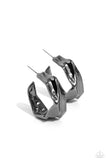 Paparazzi Cutting Edge Couture - Black Hoops Earrings