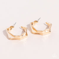 Paparazzi Cutting Edge Couture - Gold Hoops Earrings