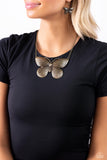 Paparazzi DRAWN to the Wind - Brass Butterfly Necklace