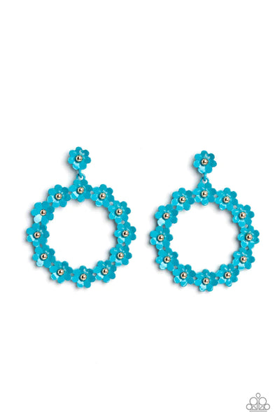 Paparazzi Daisy Meadows - Blue Daisy Earrings