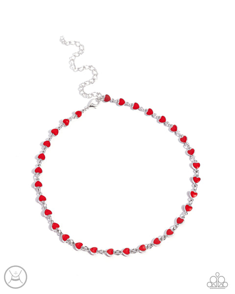 Paparazzi Dancing Dalliance - Red Heart Chocker